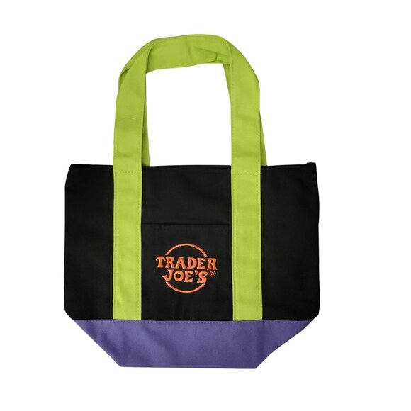 Limited Trader Joes Mini Halloween Canvas Tote Bag in Multicolor - Picture 2 of 2